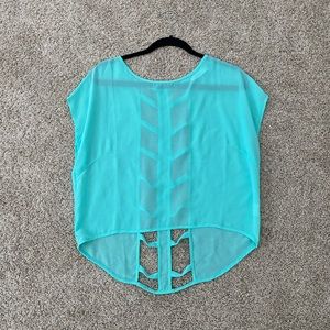 Women’s Nordstrom Lush turquoise top blouse size Small